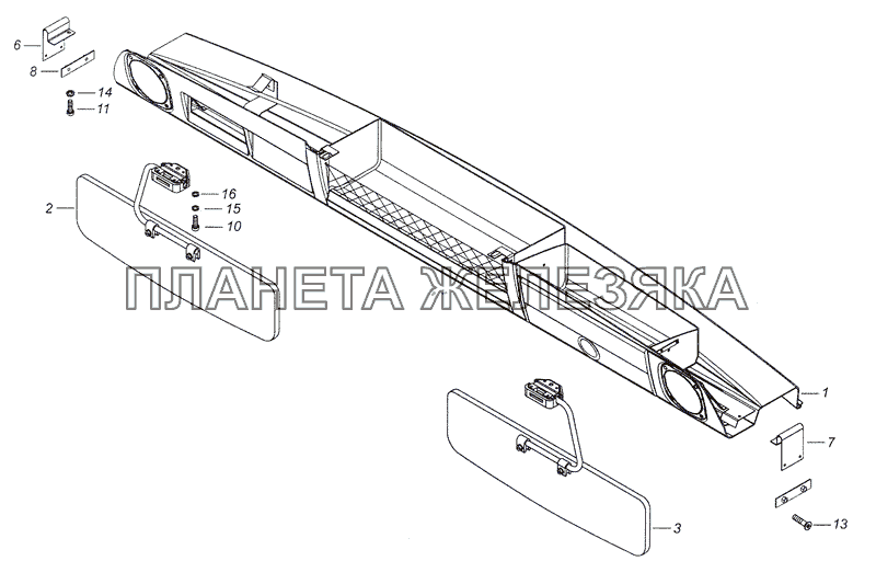 53205-8213005 Установка надоконной полки и противосолнечных козырьков КамАЗ-4308 (2008)